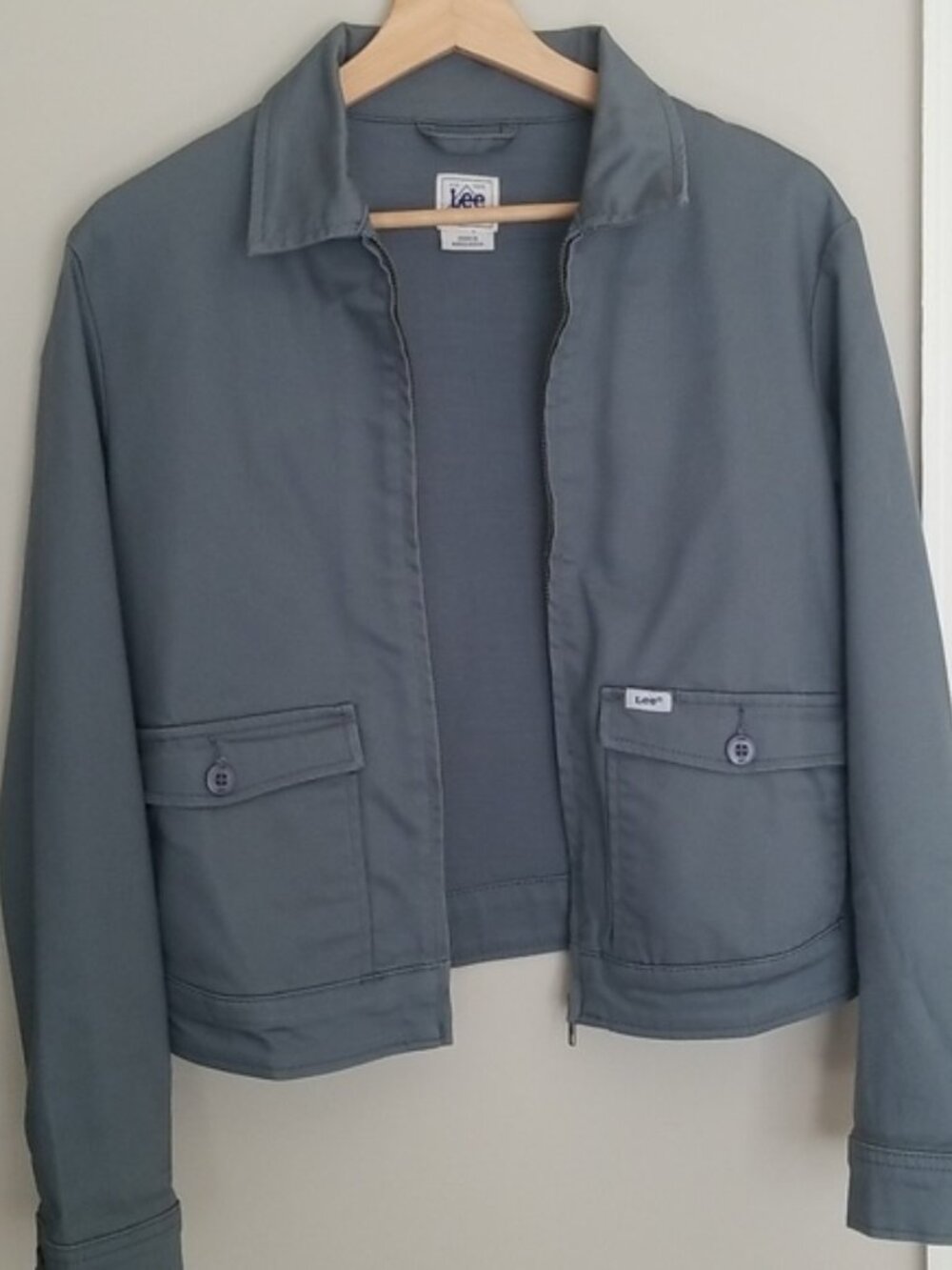 Lee Dusty Blue Cropped Zip Jacket
